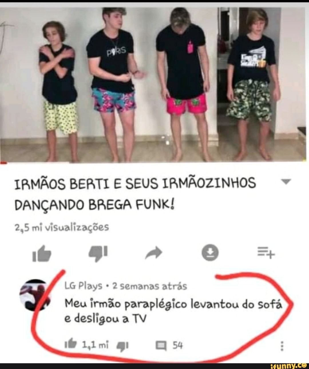 DANÇANDO BREGA FUNK! 2,5 mi visualizações Meu irmão paraplégico levantou do  sofá desligou TV - iFunny Brazil