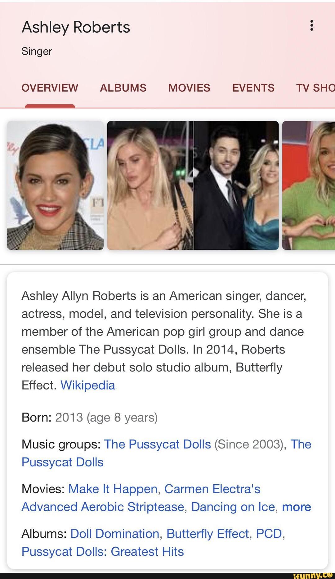 Ashley Roberts Singer OVERVIEW ALBUMS MOVIES EVENTS TV SHO al Ashley Allyn  Roberts is an American