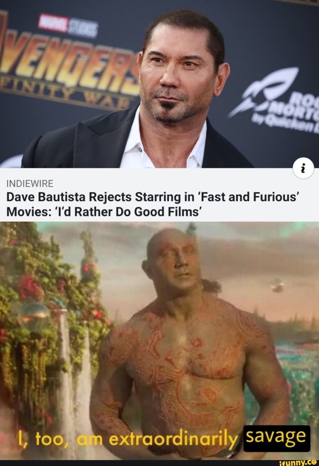 Dave Bautista Shades 'Fast and Furious': 'I'd Rather Do Good Films' –  IndieWire