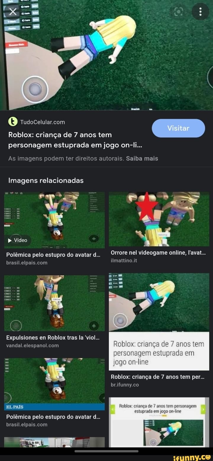 Roblox: criança de anos tem personagem em jogo on-line - iFunny Brazil