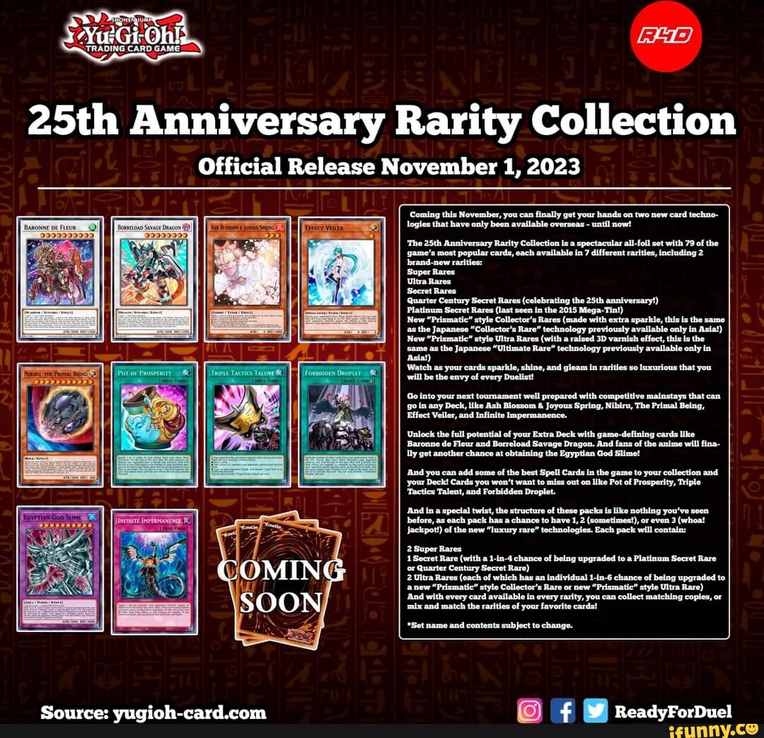 25th Anniversary Rarity Collection Official Release November 1, 2023