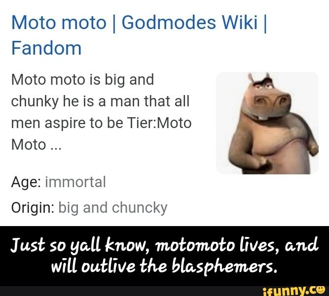 Moto moto, Godmodes Wiki