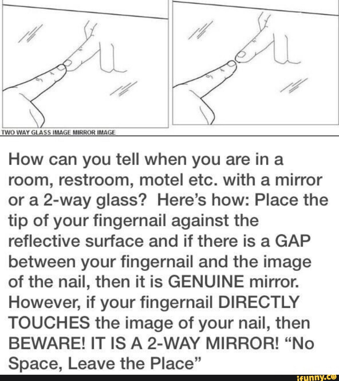 How To Tell If You're In A Room, Restroom, Motel etc. With A Mirror Or