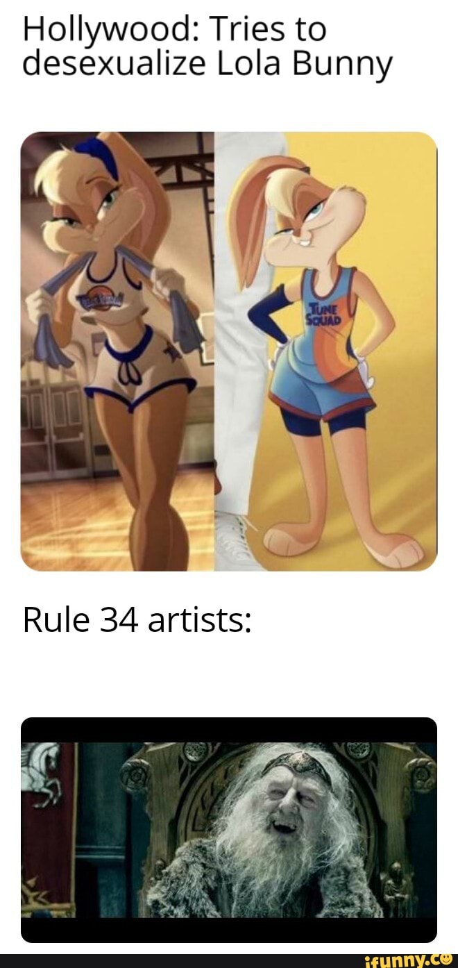 Hollywood: Tries to desexualize Lola Bunny Rule 34 artists: - iFunny Brazil