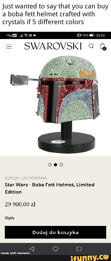 Swarovski Star Wars, Boba Fett