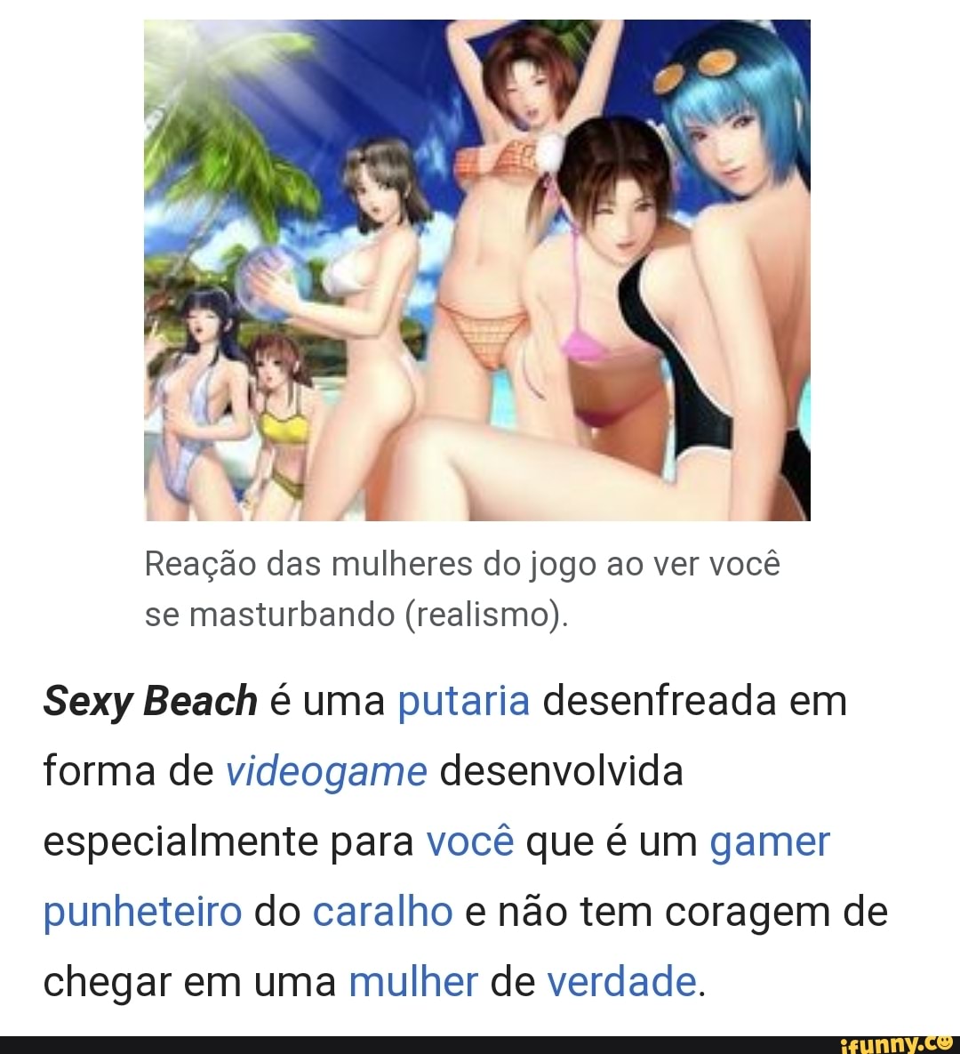 Reação das mulheres do jogo ao ver você se masturbando (realismo). Sexy  Beach é uma putaria