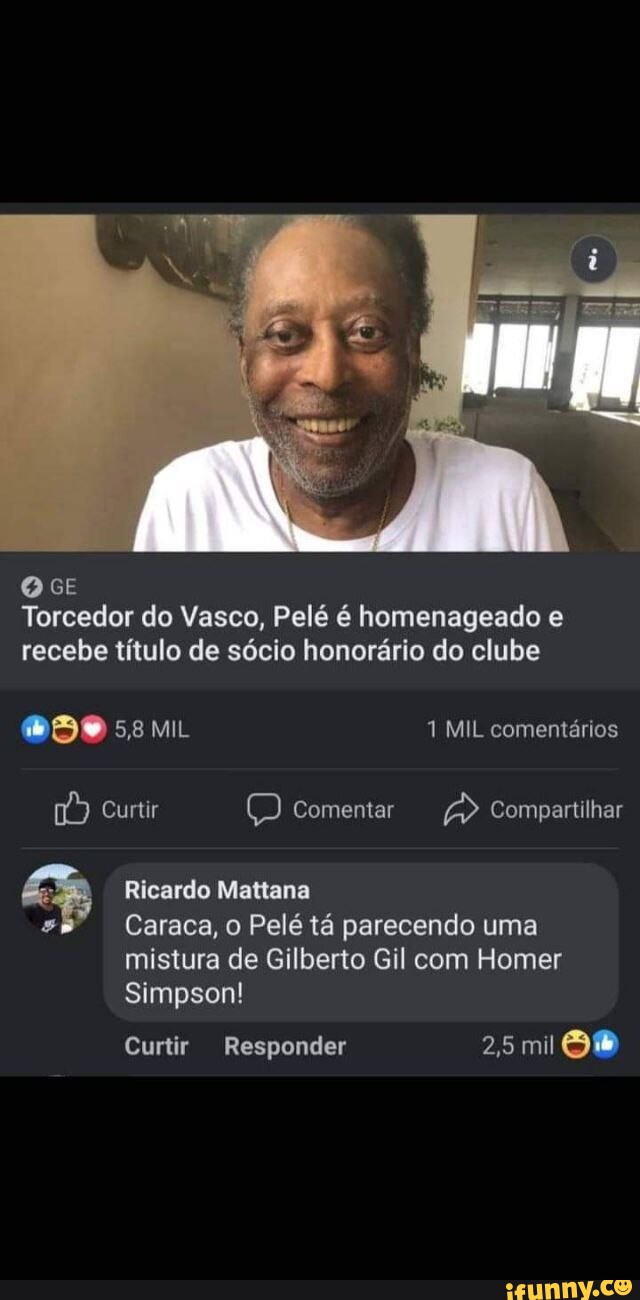 Vasco oferece título de sócio honorário a Pelé: Se declara