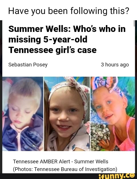 Have You Been Following This Summer Wells Whos Who In Missing 5 Year Old Tennessee Girls 5803