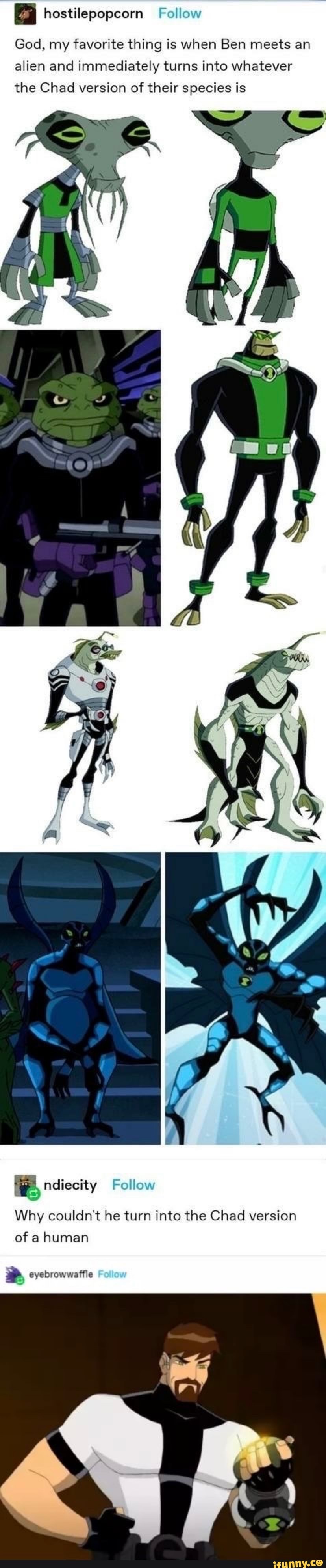 Everyone was talking about Alien x's omniverse giga chad look. So I made a meme  template out of it. : r/Ben10