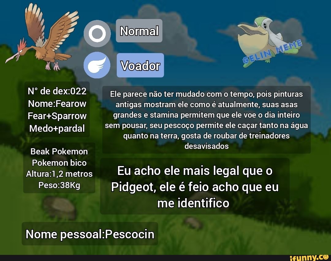 Fearow Tipo Normal e voador