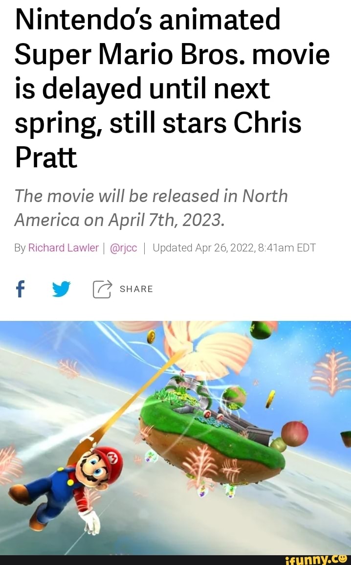 Super Mario Bros. Movie Delayed to 2023