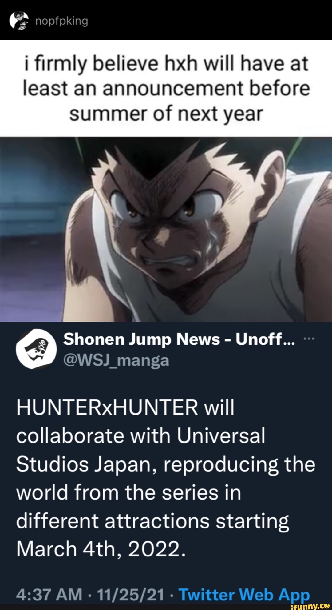 Universal Studios Japan HUNTER x HUNTER Announcement