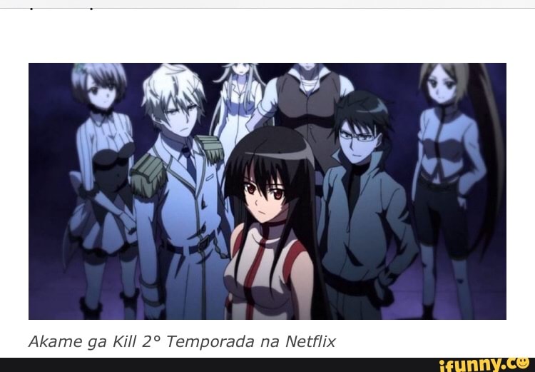 Akame ga Kill Temporada na Netflix - iFunny Brazil