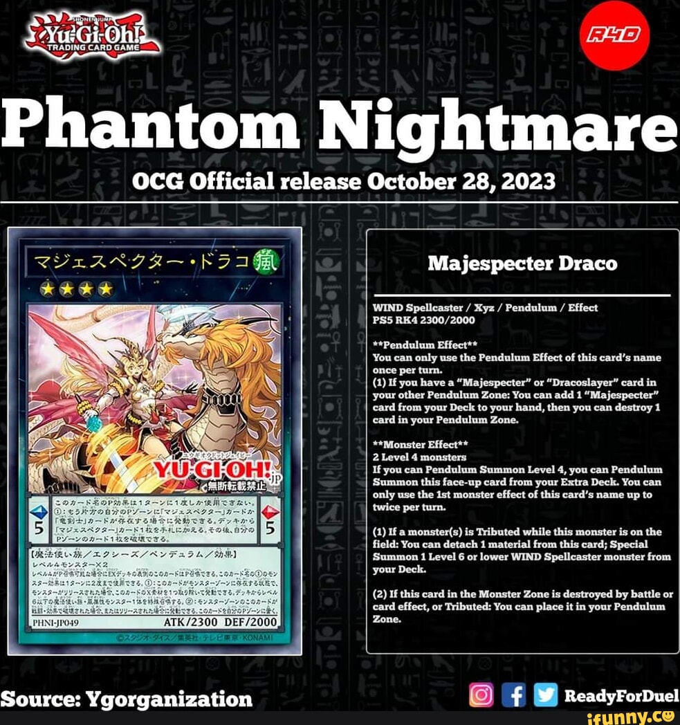 Phantom Nightmare OCG Official release October 28, 2023 DEF I 