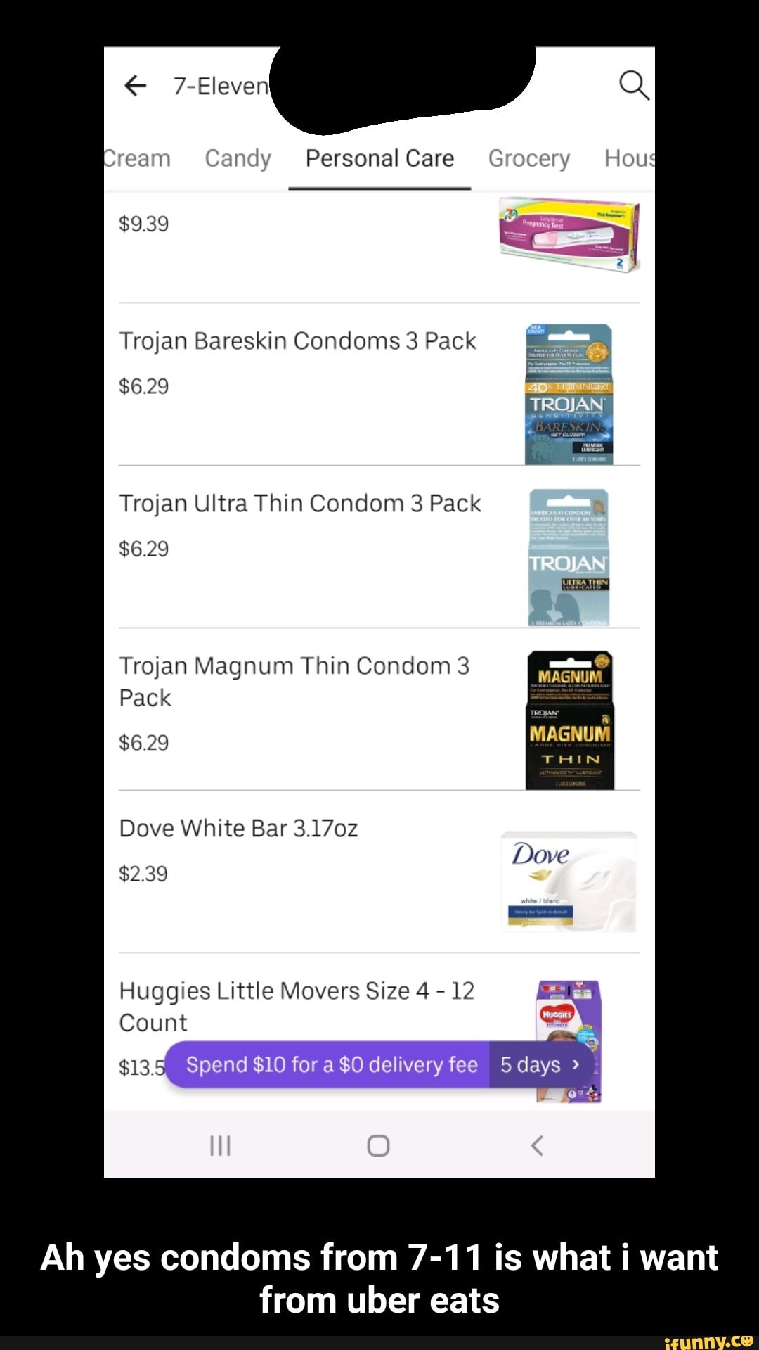 & 7-Eleveri Cream Candy Personal Care Grocery Hou $9.39 Trojan Bareskin  Condoms 3 Pack $6.29