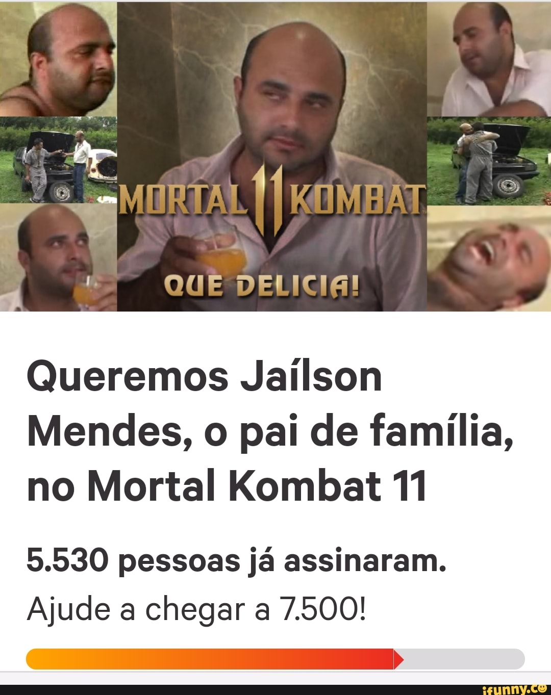 Queremos Jailson Mendes, o pai de família, no Mortal Kombat 11 5.530  pessoas já assinaram. Ajude a chegar a 7.500! - iFunny Brazil