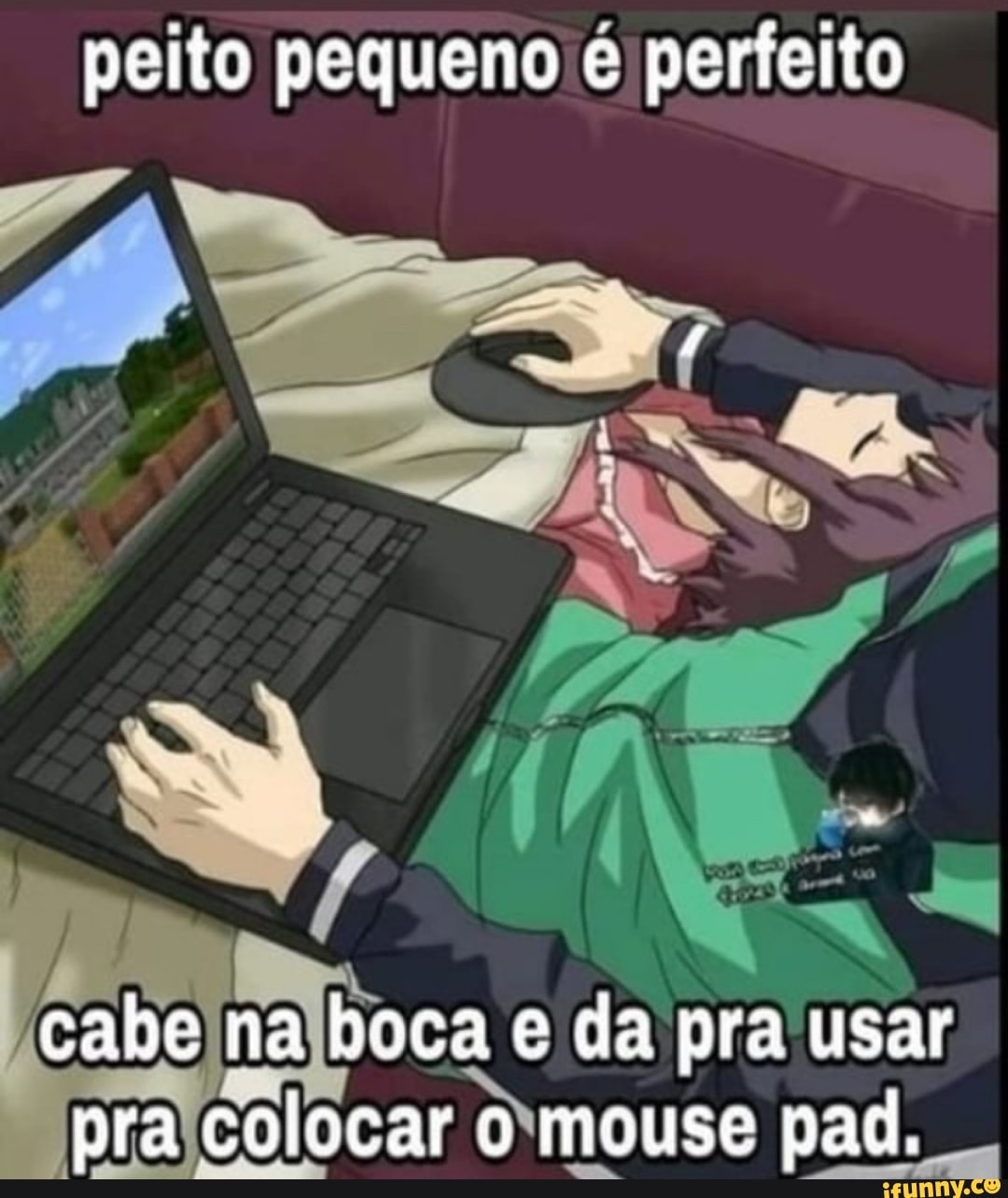 Peito pequeno e perfeito cabe na boca e da pra usar pra colocar o mouse pad.  - iFunny Brazil