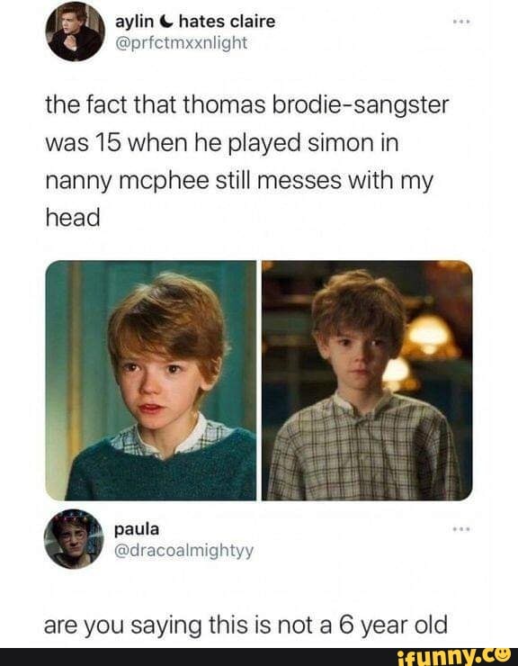 Hares the fact that thomas brodie sangster was 15 when he played