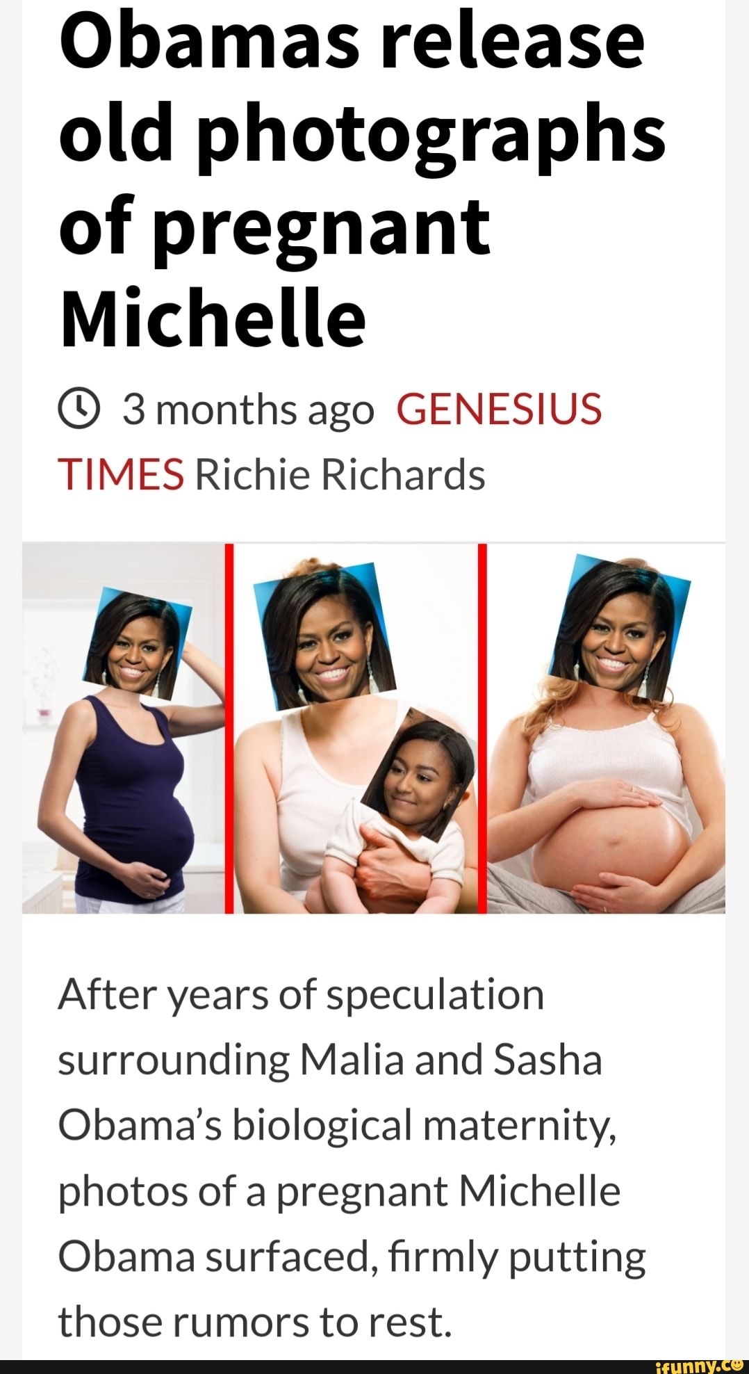 Obamas Release Old Photographs Of Pregnant Michelle Months Ago Genesius