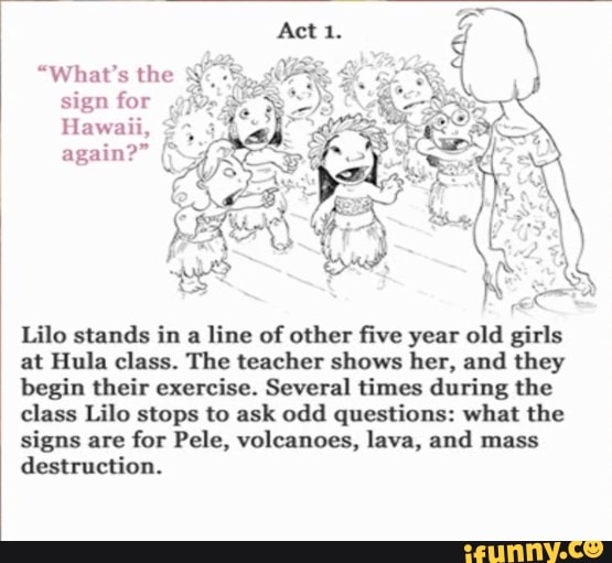 What S The Sign For Hawaii Lilo Stands In A Line Of Other Five Year 1 
