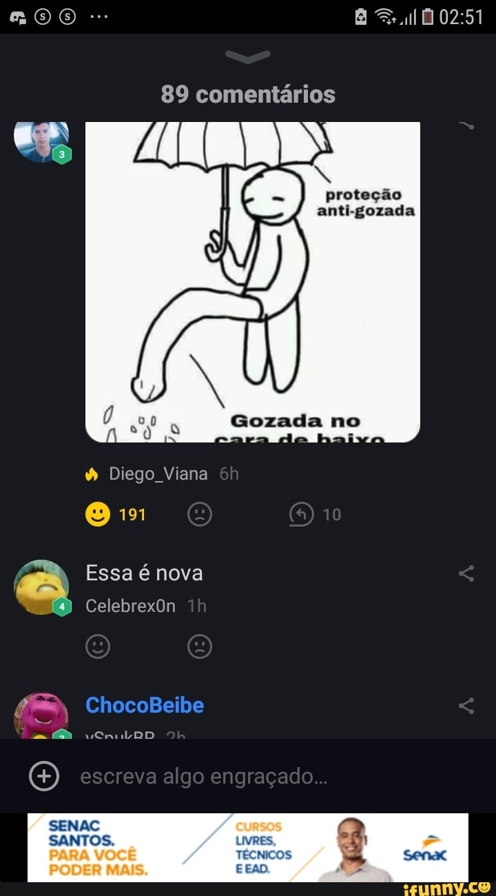 EAD. 89 comentarios anti-gozada Gozada no O 19 ESA SANTOS. LIVRES, TÉCNICOS  E - iFunny Brazil