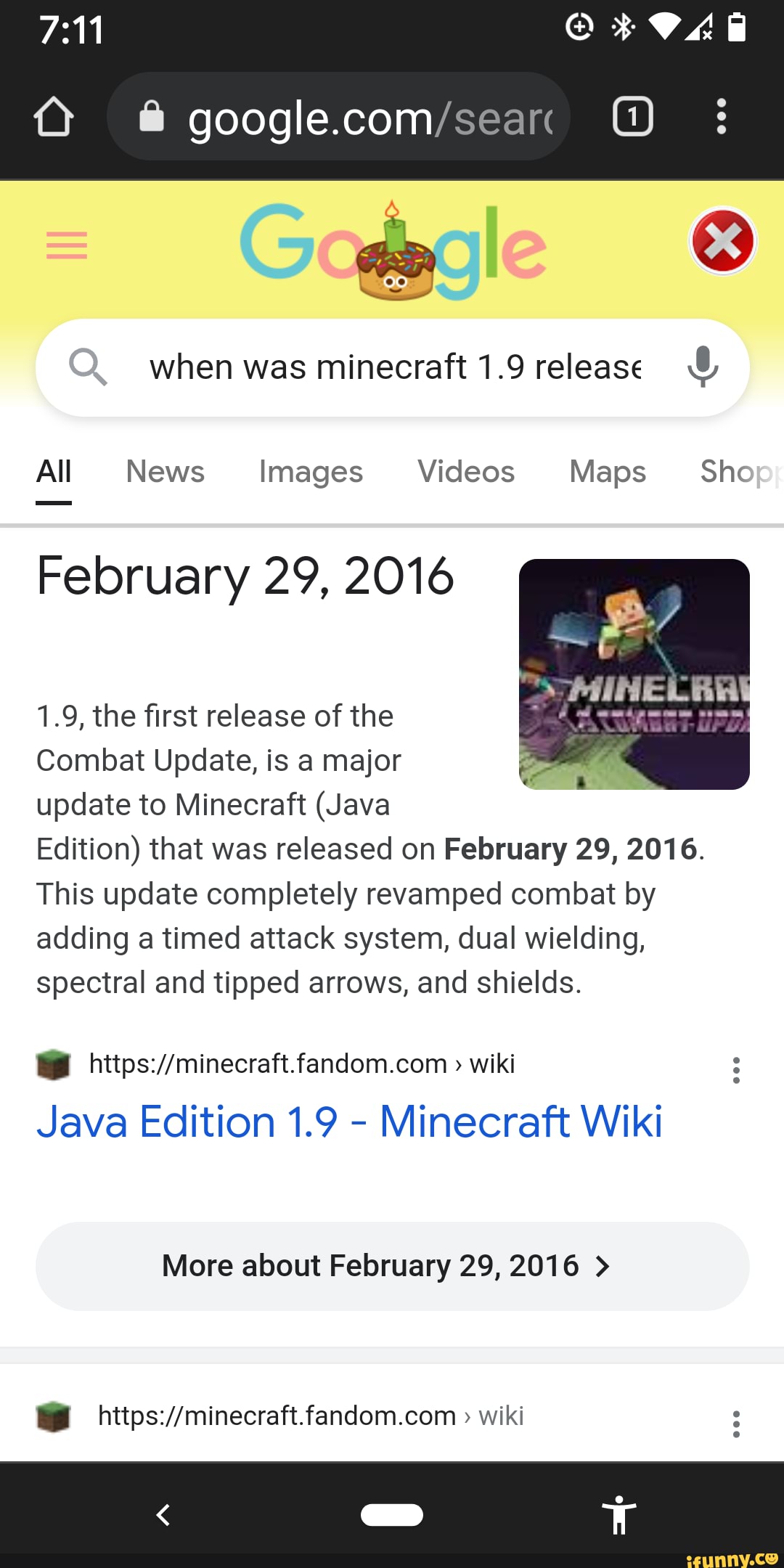 1.9 - The Combat Update, Minecraft Wiki