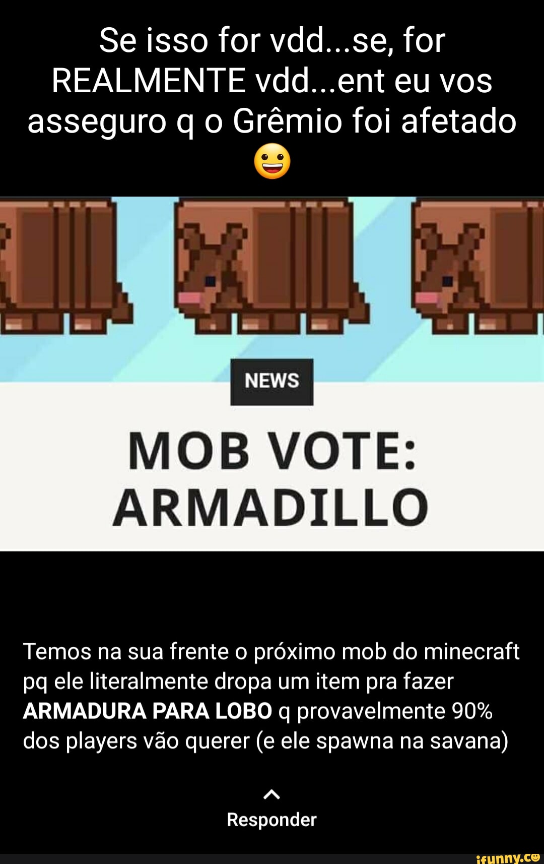 Votação de Mobs do Minecraft 2023 apresenta tatu-caranguejo e