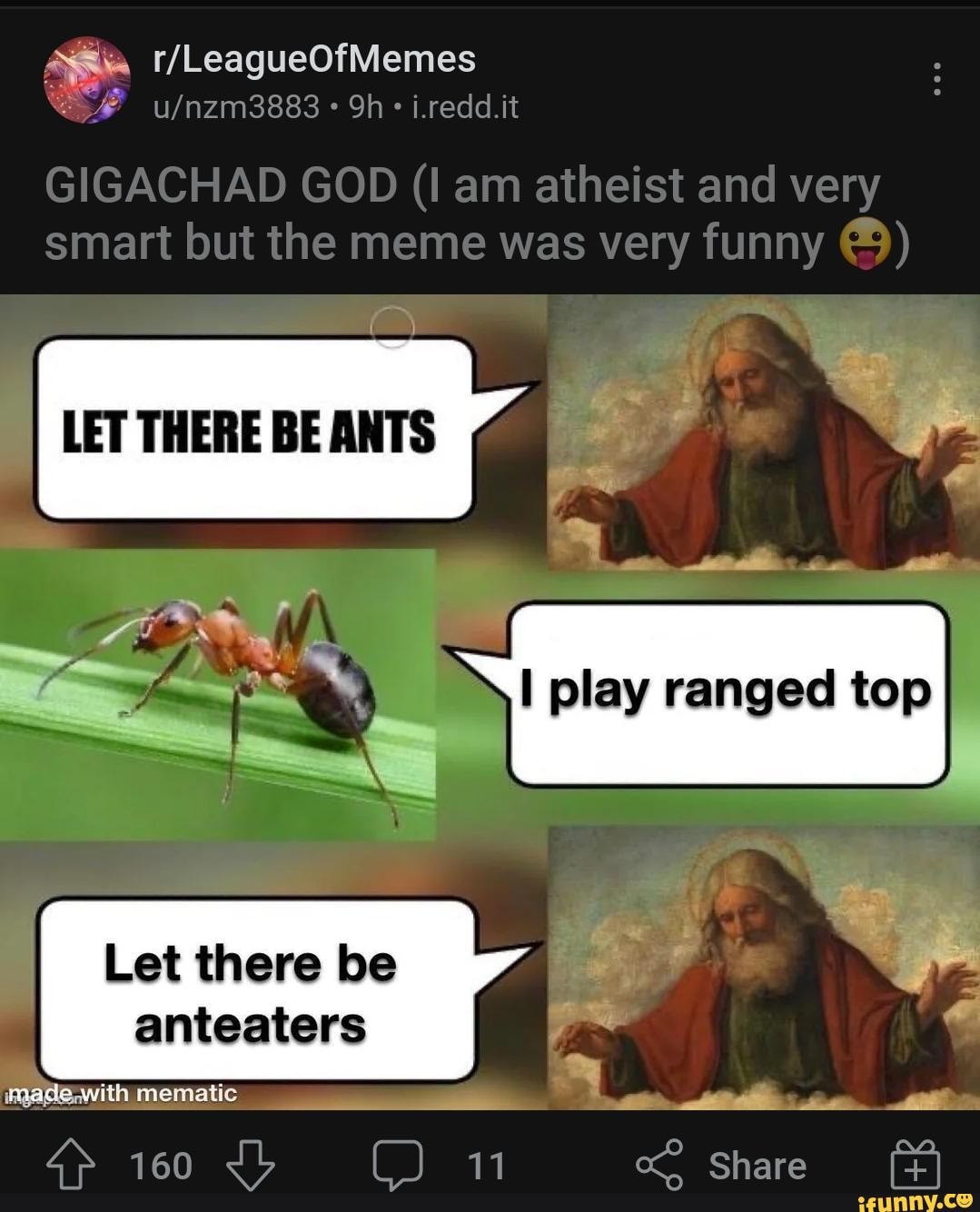 GIGACHAD GOD (I am atheist and very smart but the meme was very