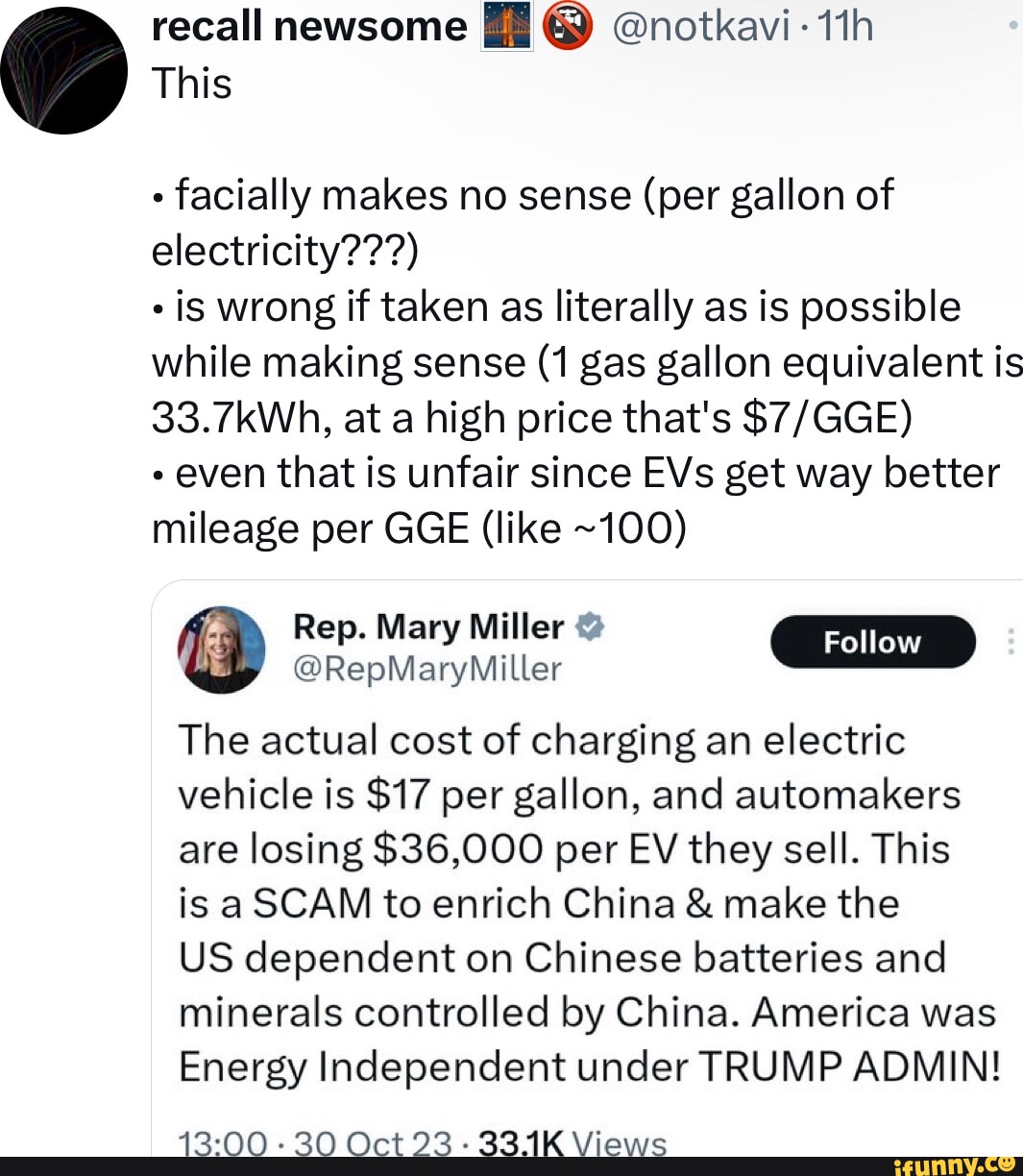 Recall newsome @notkavi-11h This facially makes no sense (per gallon of ...