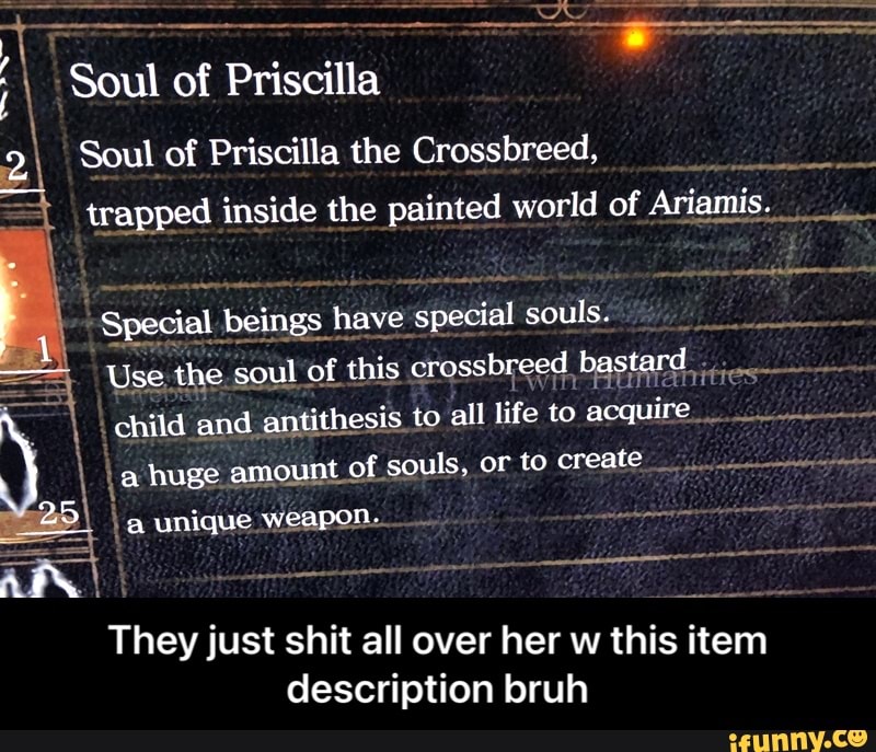 Soul of Priscilla Soul of Priscilla the Crossbreed, trapped inside the