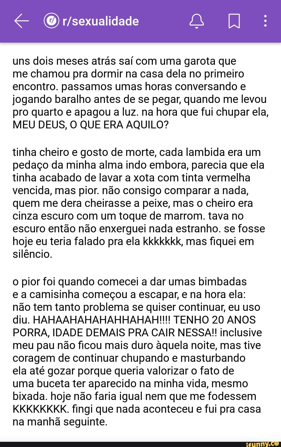 Uns dois meses atrás saí com uma garota que me chamou pra dormir na casa  dela