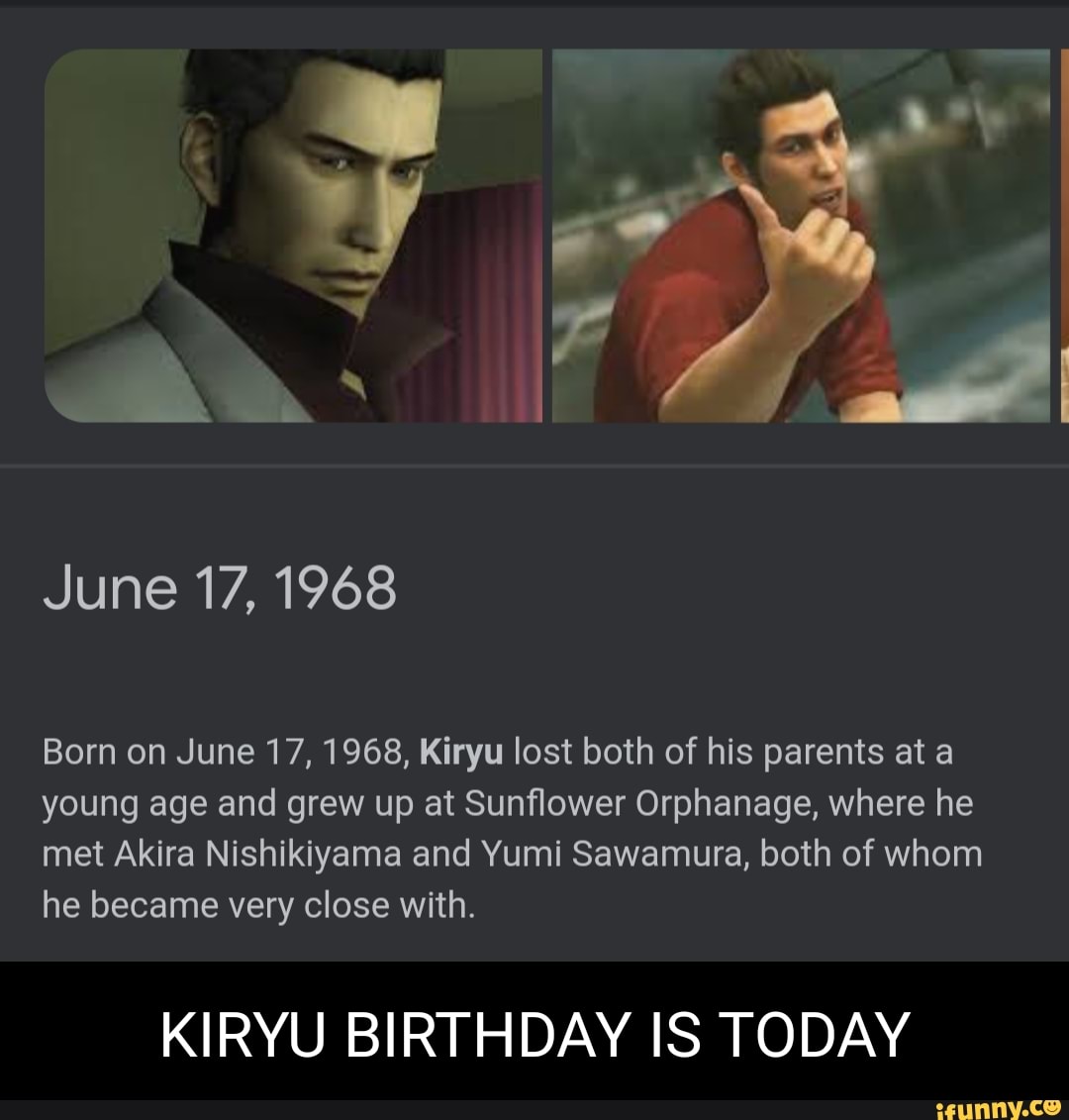 Kiryu saw Ichiban. He reminded him of nishiki, so he took his