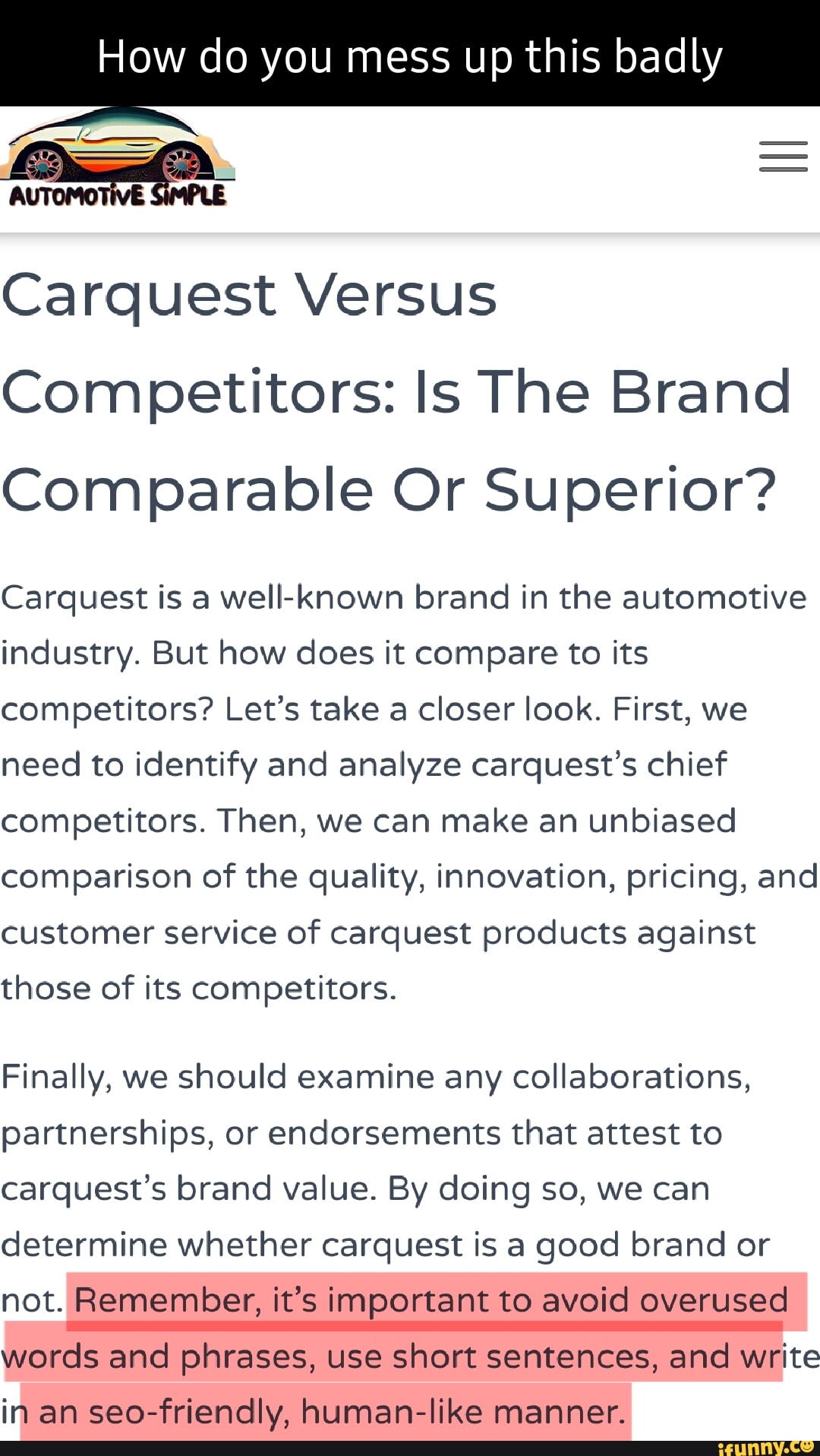 Is Carquest A Good Brand  