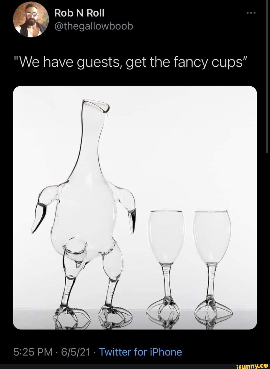 Rob on X: We have guests, get the fancy cups”  / X
