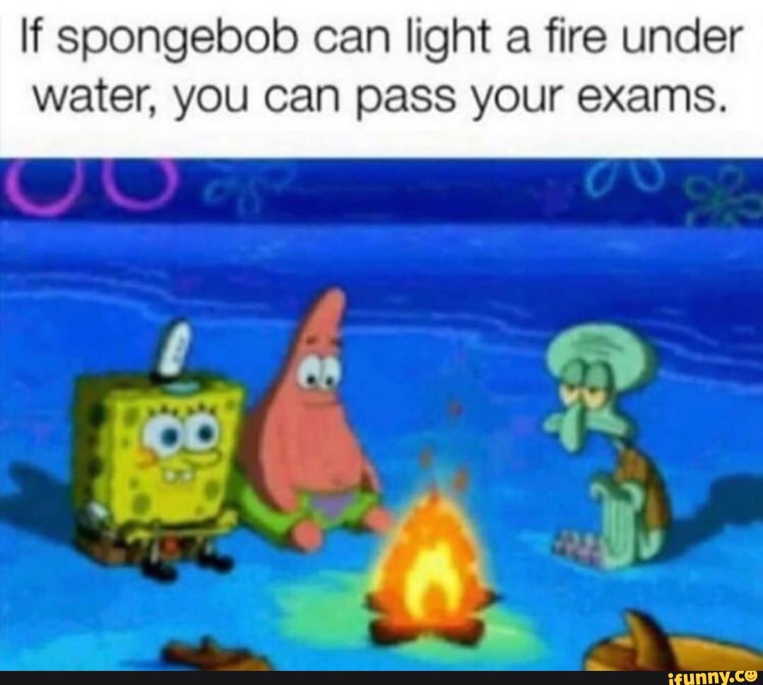 spongebob underwater fire