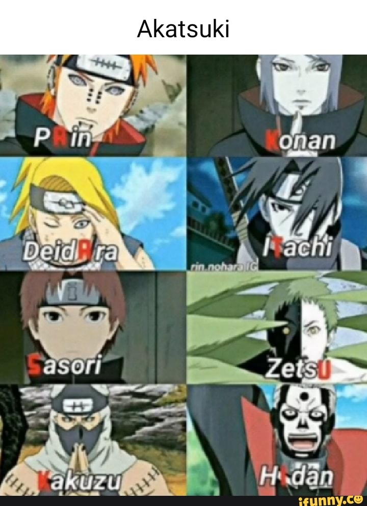 Kakuzu, qual e o nome do membro da Akatsuki, que usa marienetes? renegado  Sasori! Aquele que te aceria com Chidori - iFunny Brazil