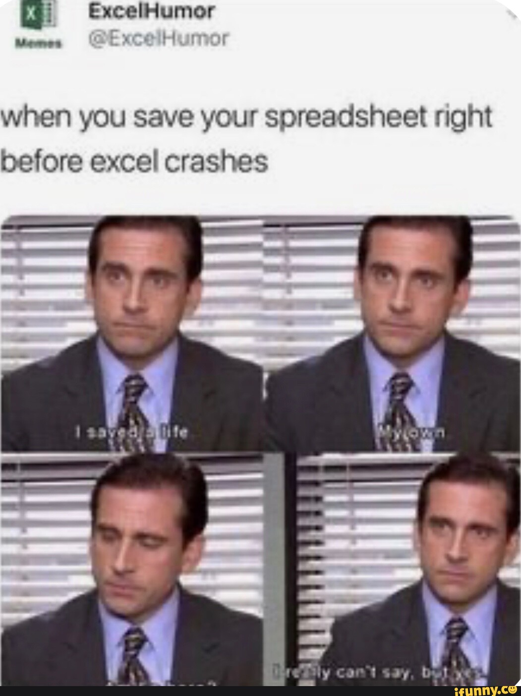 Gi when you save your spreadsheet right before excel crashes iFunny