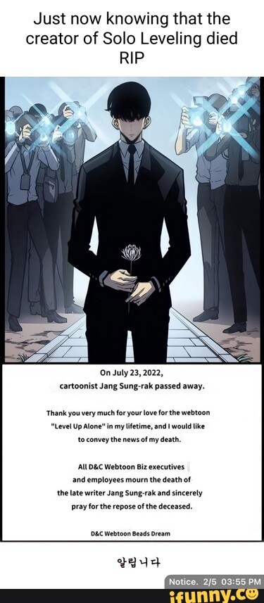 Did The Creator Of Solo Leveling Die