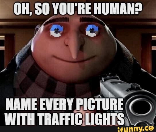 Oh, so you're human? Name every picture with traffic lights. 