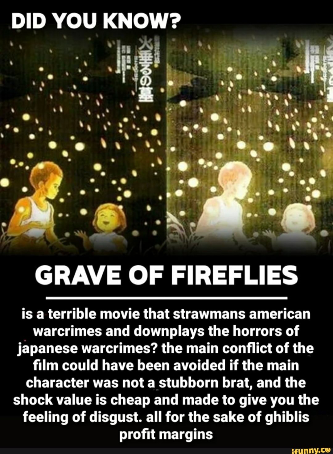 hey, uh, pinterestmaybe grave of the fireflies wasn't the best movie to  use for this article : r/CrappyDesign