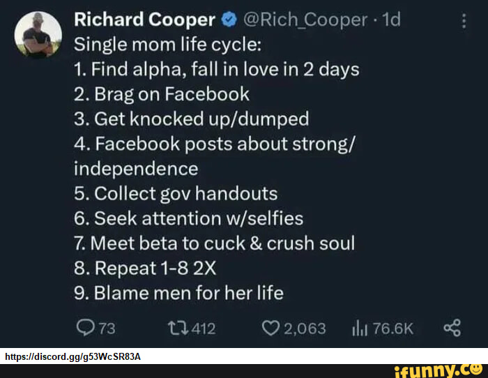 Richard Cooper Rich Cooper Id Single Mom Life Cycle 1 Find Alpha