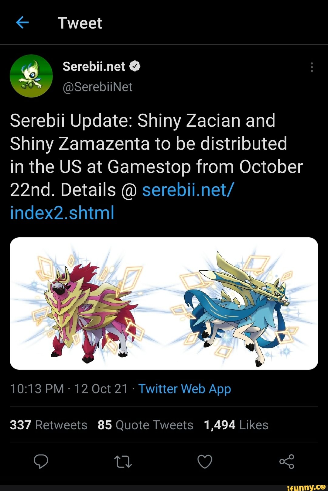 Shiny Zacian and Zamazenta Events at Gamestop! 