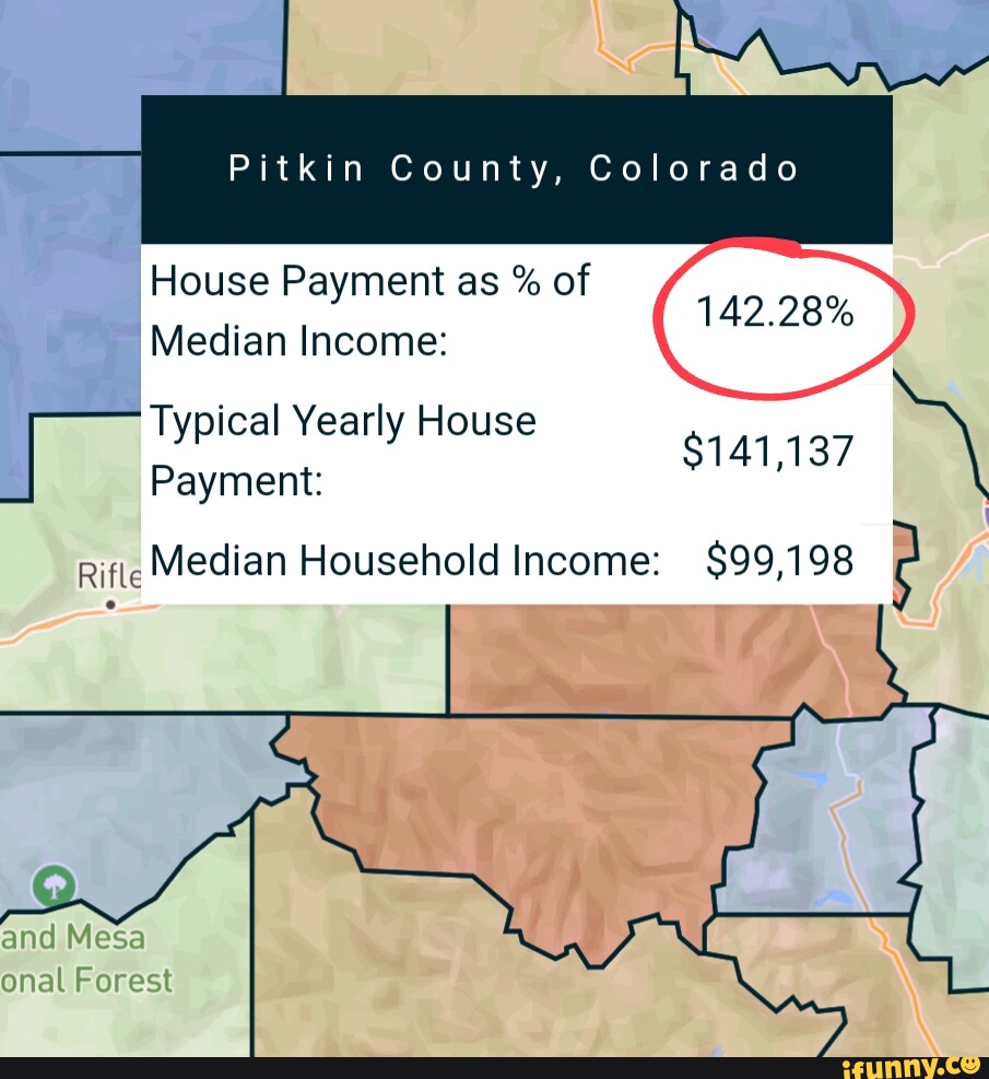 Pitkin County, Colorado House Payment as of 142.28 Median