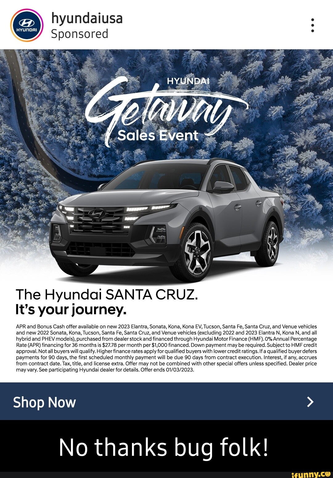 Hyundaiusa way Sponsored HYUNDAI Sales Event The Hyundai SANTA
