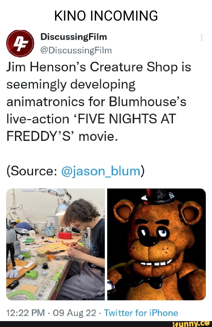 FNAF Movie Enlists Jim Henson's Creature Shop, Starts Filming Soon