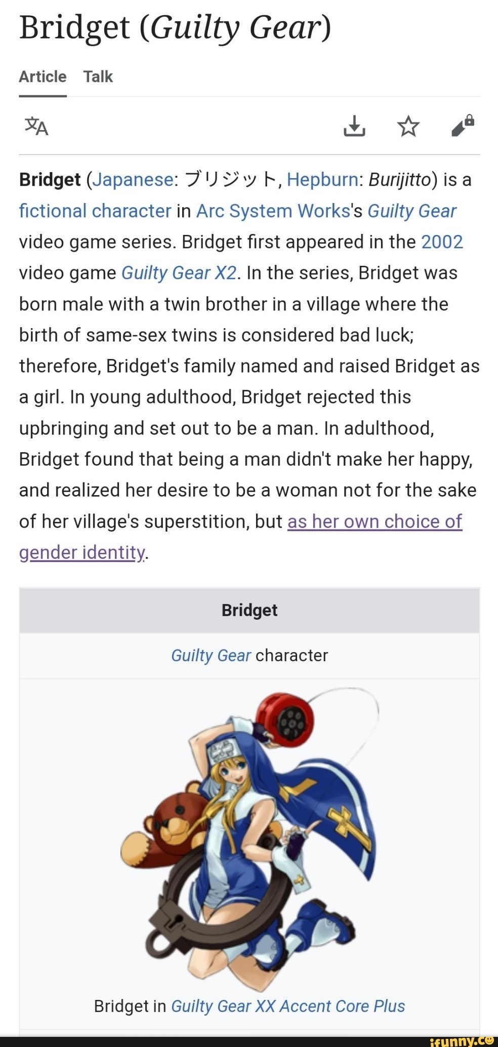 Bridget - Characters & Art - Guilty Gear X2