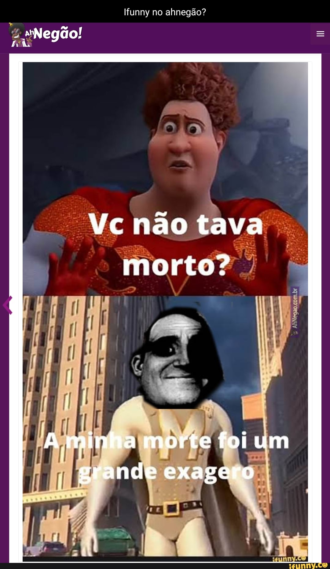 Pou voltou pra play store 'Pessoas Ué você não tava morto? oo grande  Exagero - iFunny Brazil