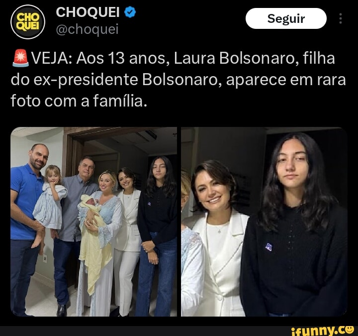 Bolsonaro sugere, em brincadeira, que filha Laura será candidata em 2042