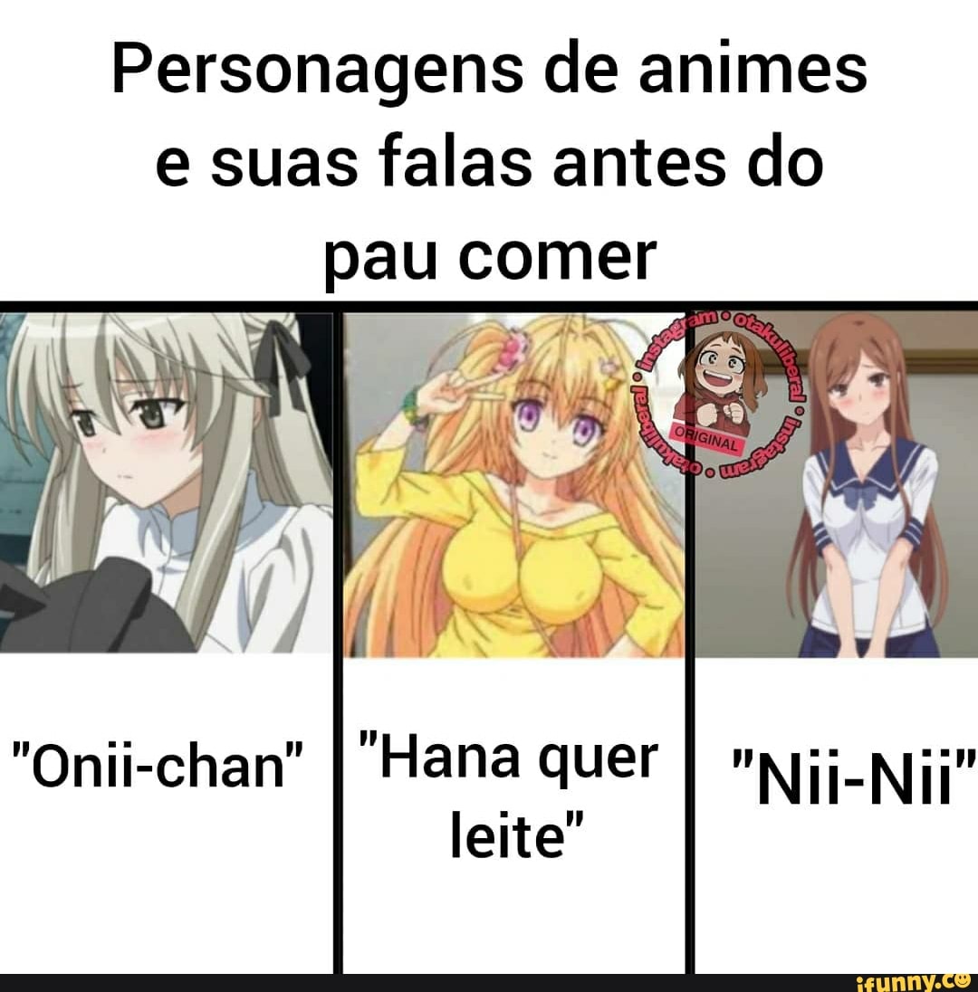 Personagens de animes e suas falas antes do pau comer 