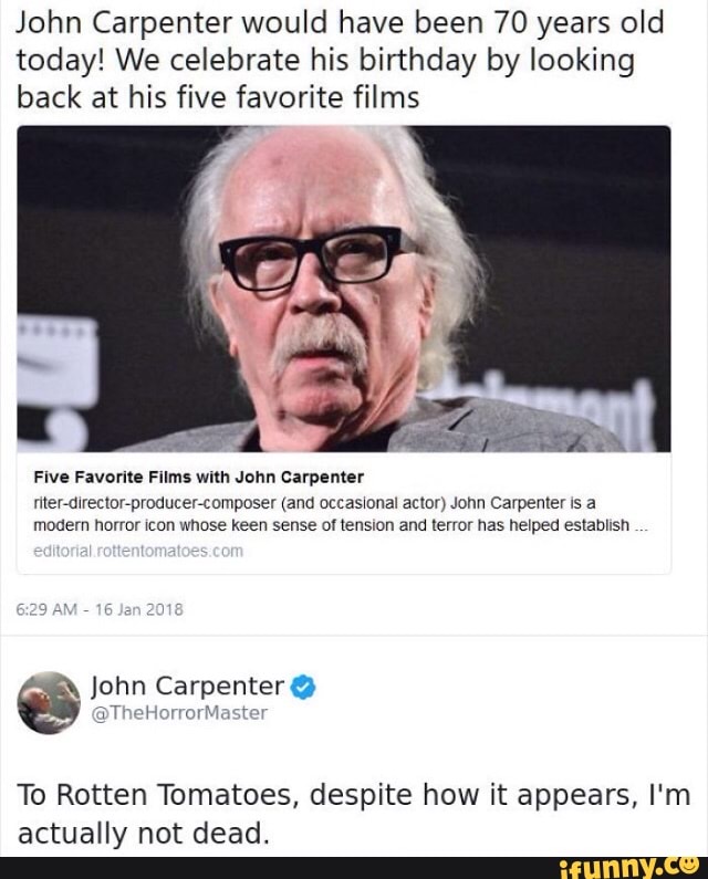 John Carpenter - Rotten Tomatoes